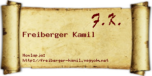Freiberger Kamil névjegykártya